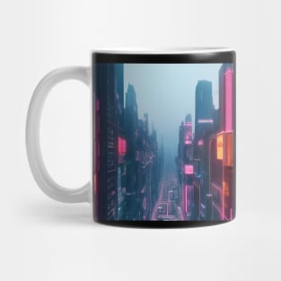 Vintage Cyberpunk City Sky View Mug